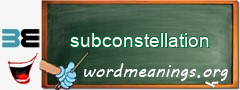 WordMeaning blackboard for subconstellation